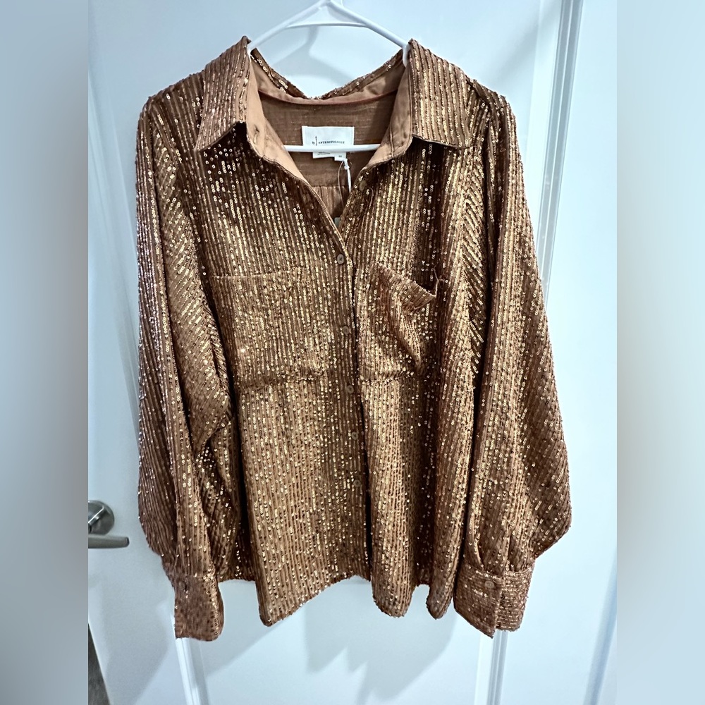 NWT Anthropologie Sequin Top